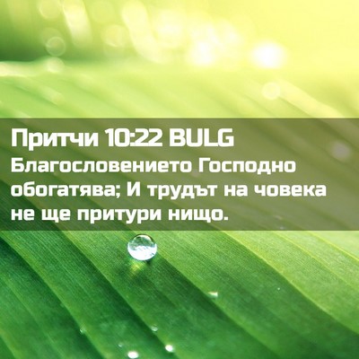 Picture 02 - Притчи 10:22 BULG - Благословението Господно - Bible Verse Picture