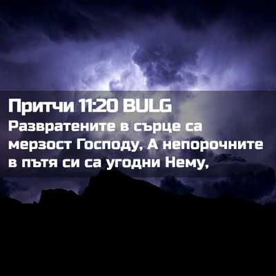 Picture 02 - Притчи 11:20 BULG - Развратените в сърце са - Bible Verse Picture