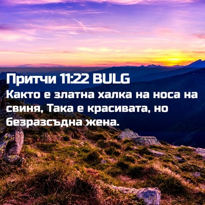 Picture 02 - Притчи 11:22 BULG - Както е златна халка на - Bible Verse Picture