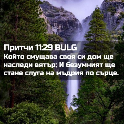 Picture 02 - Притчи 11:29 BULG - Който смущава своя си дом - Bible Verse Picture