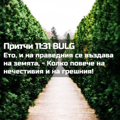 Picture 02 - Притчи 11:31 BULG - Ето, и на праведния се - Bible Verse Picture