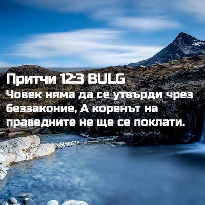 Picture 02 - Притчи 12:3 BULG - Човек няма да се утвърди - Bible Verse Picture
