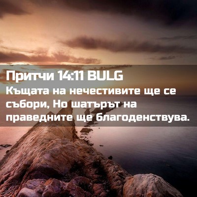 Picture 02 - Притчи 14:11 BULG - Къщата на нечестивите ще - Bible Verse Picture