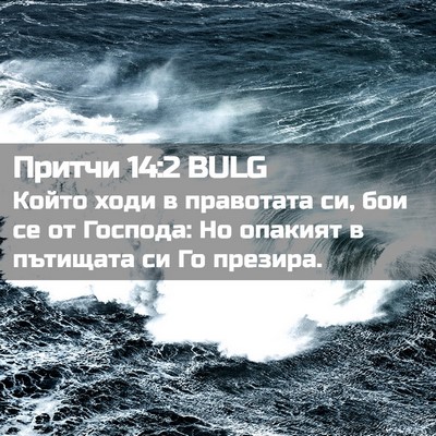 Picture 02 - Притчи 14:2 BULG - Който ходи в правотата си, - Bible Verse Picture