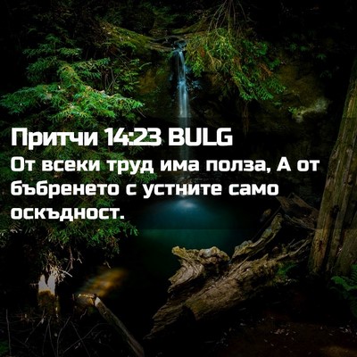 Picture 02 - Притчи 14:23 BULG - От всеки труд има полза, А - Bible Verse Picture