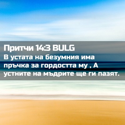 Picture 02 - Притчи 14:3 BULG - В устата на безумния има - Bible Verse Picture