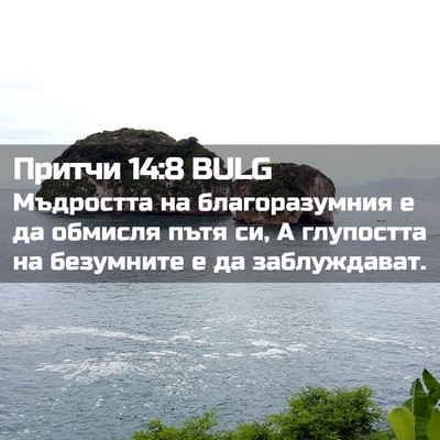 Picture 02 - Притчи 14:8 BULG - Мъдростта на - Bible Verse Picture