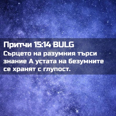 Picture 02 - Притчи 15:14 BULG - Сърцето на разумния търси - Bible Verse Picture