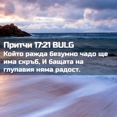 Picture 02 - Притчи 17:21 BULG - Който ражда безумно чадо - Bible Verse Picture