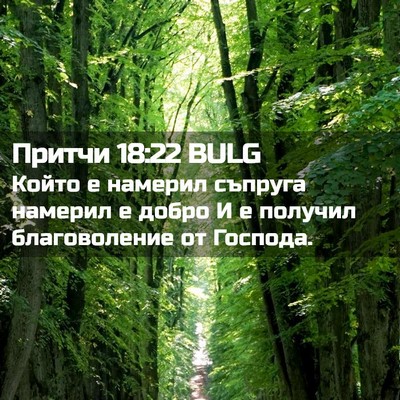 Picture 02 - Притчи 18:22 BULG - Който е намерил съпруга - Bible Verse Picture