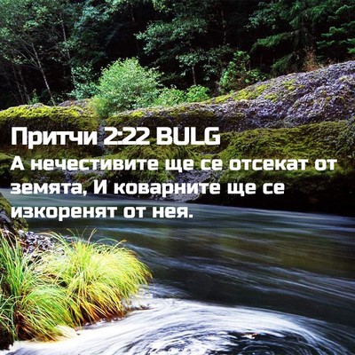 Picture 02 - Притчи 2:22 BULG - А нечестивите ще се - Bible Verse Picture