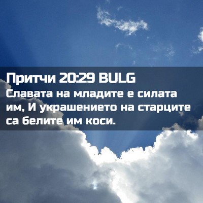 Picture 02 - Притчи 20:29 BULG - Славата на младите е - Bible Verse Picture