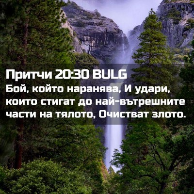 Picture 02 - Притчи 20:30 BULG - Бой, който наранява, И - Bible Verse Picture