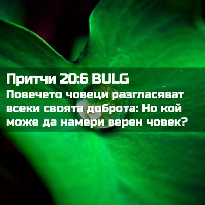 Picture 02 - Притчи 20:6 BULG - Повечето човеци - Bible Verse Picture