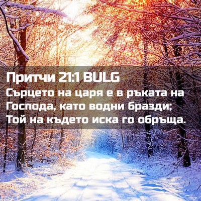 Picture 02 - Притчи 21:1 BULG - Сърцето на царя е в ръката - Bible Verse Picture