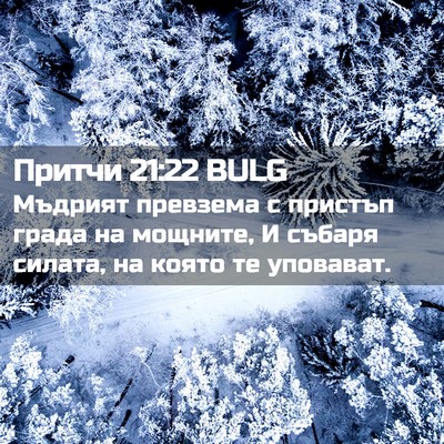 Picture 02 - Притчи 21:22 BULG - Мъдрият превзема с пристъп - Bible Verse Picture