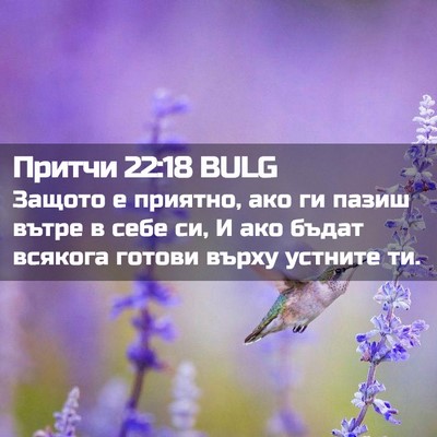 Picture 02 - Притчи 22:18 BULG - Защото е приятно, ако ги - Bible Verse Picture