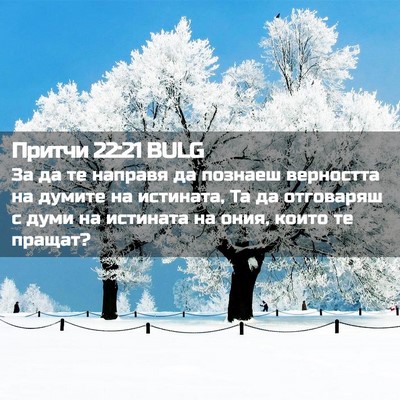 Picture 02 - Притчи 22:21 BULG - За да те направя да познаеш - Bible Verse Picture