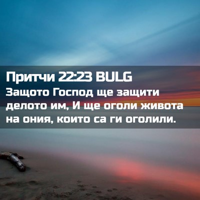 Picture 02 - Притчи 22:23 BULG - Защото Господ ще защити - Bible Verse Picture