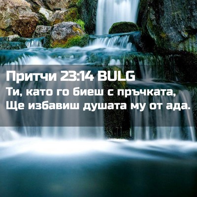 Picture 02 - Притчи 23:14 BULG - Ти, като го биеш с пръчката, - Bible Verse Picture