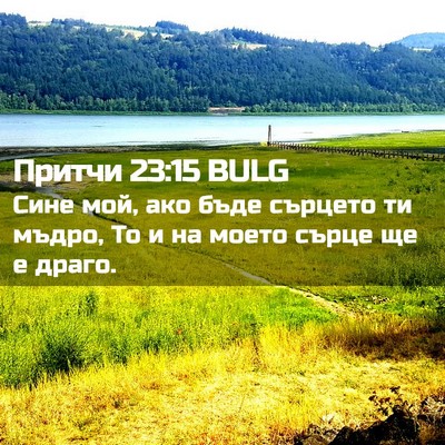 Picture 02 - Притчи 23:15 BULG - Сине мой, ако бъде сърцето - Bible Verse Picture