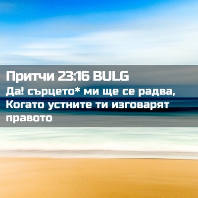 Picture 02 - Притчи 23:16 BULG - Да! сърцето* ми ще се радва, - Bible Verse Picture