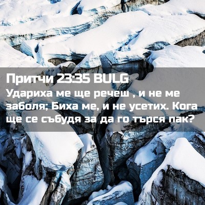 Picture 02 - Притчи 23:35 BULG - Удариха ме ще речеш , и не - Bible Verse Picture