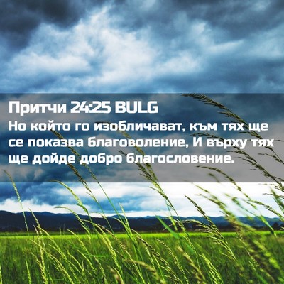 Picture 02 - Притчи 24:25 BULG - Но който го изобличават, - Bible Verse Picture