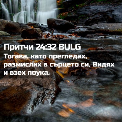 Picture 02 - Притчи 24:32 BULG - Тогава, като прегледах, - Bible Verse Picture