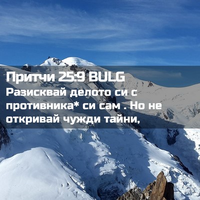 Picture 02 - Притчи 25:9 BULG - Разисквай делото си с - Bible Verse Picture