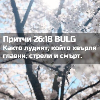 Picture 02 - Притчи 26:18 BULG - Както лудият, който хвърля - Bible Verse Picture