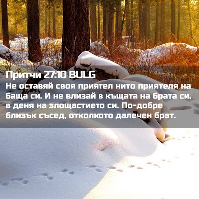 Picture 02 - Притчи 27:10 BULG - Не оставяй своя приятел - Bible Verse Picture