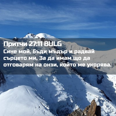 Picture 02 - Притчи 27:11 BULG - Сине мой, бъди мъдър и - Bible Verse Picture