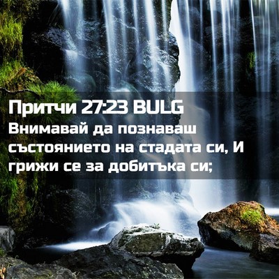 Picture 02 - Притчи 27:23 BULG - Внимавай да познаваш - Bible Verse Picture