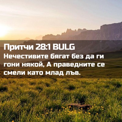 Picture 02 - Притчи 28:1 BULG - Нечестивите бягат без да - Bible Verse Picture