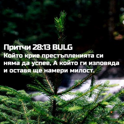 Picture 02 - Притчи 28:13 BULG - Който крие престъпленията - Bible Verse Picture