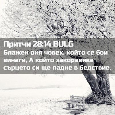Picture 02 - Притчи 28:14 BULG - Блажен оня човек, който се - Bible Verse Picture