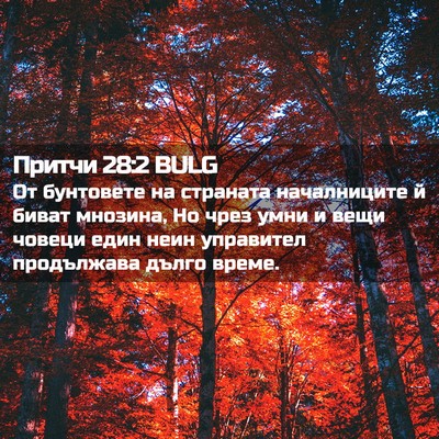Picture 02 - Притчи 28:2 BULG - От бунтовете на страната - Bible Verse Picture