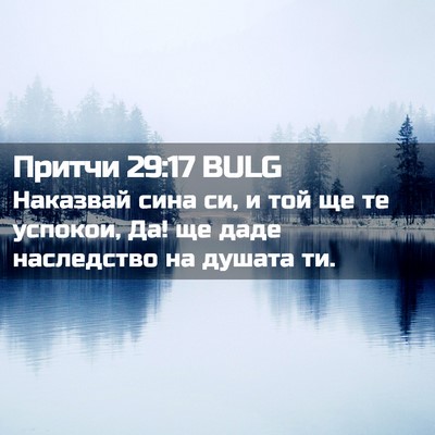 Picture 02 - Притчи 29:17 BULG - Наказвай сина си, и той ще - Bible Verse Picture