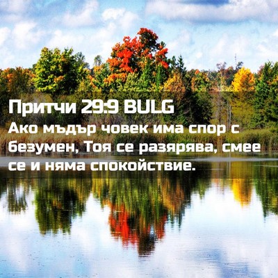 Picture 02 - Притчи 29:9 BULG - Ако мъдър човек има спор с - Bible Verse Picture