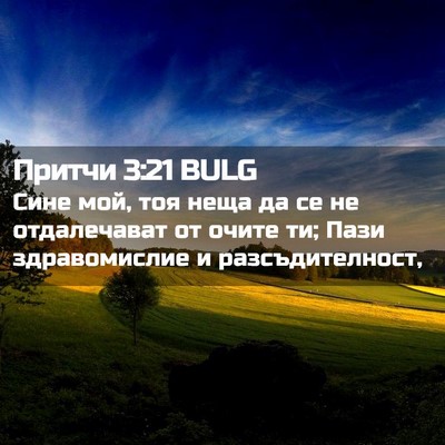 Picture 02 - Притчи 3:21 BULG - Сине мой, тоя неща да се не - Bible Verse Picture