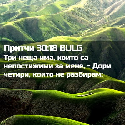 Picture 02 - Притчи 30:18 BULG - Три неща има, които са - Bible Verse Picture