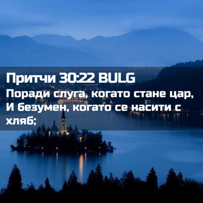 Picture 02 - Притчи 30:22 BULG - Поради слуга, когато стане - Bible Verse Picture