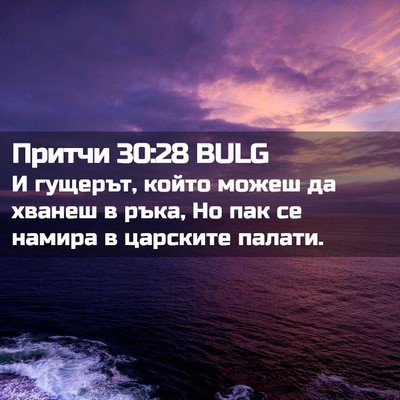 Picture 02 - Притчи 30:28 BULG - И гущерът, който можеш да - Bible Verse Picture