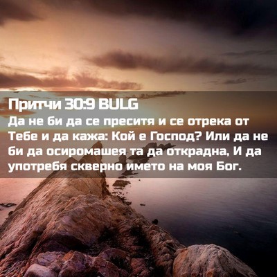 Picture 02 - Притчи 30:9 BULG - Да не би да се преситя и се - Bible Verse Picture
