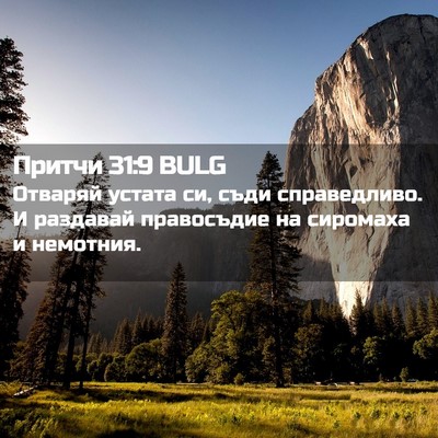 Picture 02 - Притчи 31:9 BULG - Отваряй устата си, съди - Bible Verse Picture