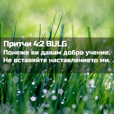 Picture 02 - Притчи 4:2 BULG - Понеже ви давам добро - Bible Verse Picture