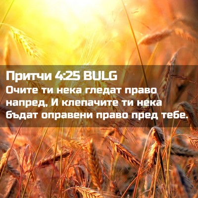Picture 02 - Притчи 4:25 BULG - Очите ти нека гледат право - Bible Verse Picture