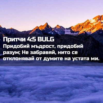 Picture 02 - Притчи 4:5 BULG - Придобий мъдрост, придобий - Bible Verse Picture