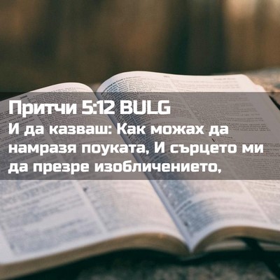Picture 02 - Притчи 5:12 BULG - И да казваш: Как можах да - Bible Verse Picture